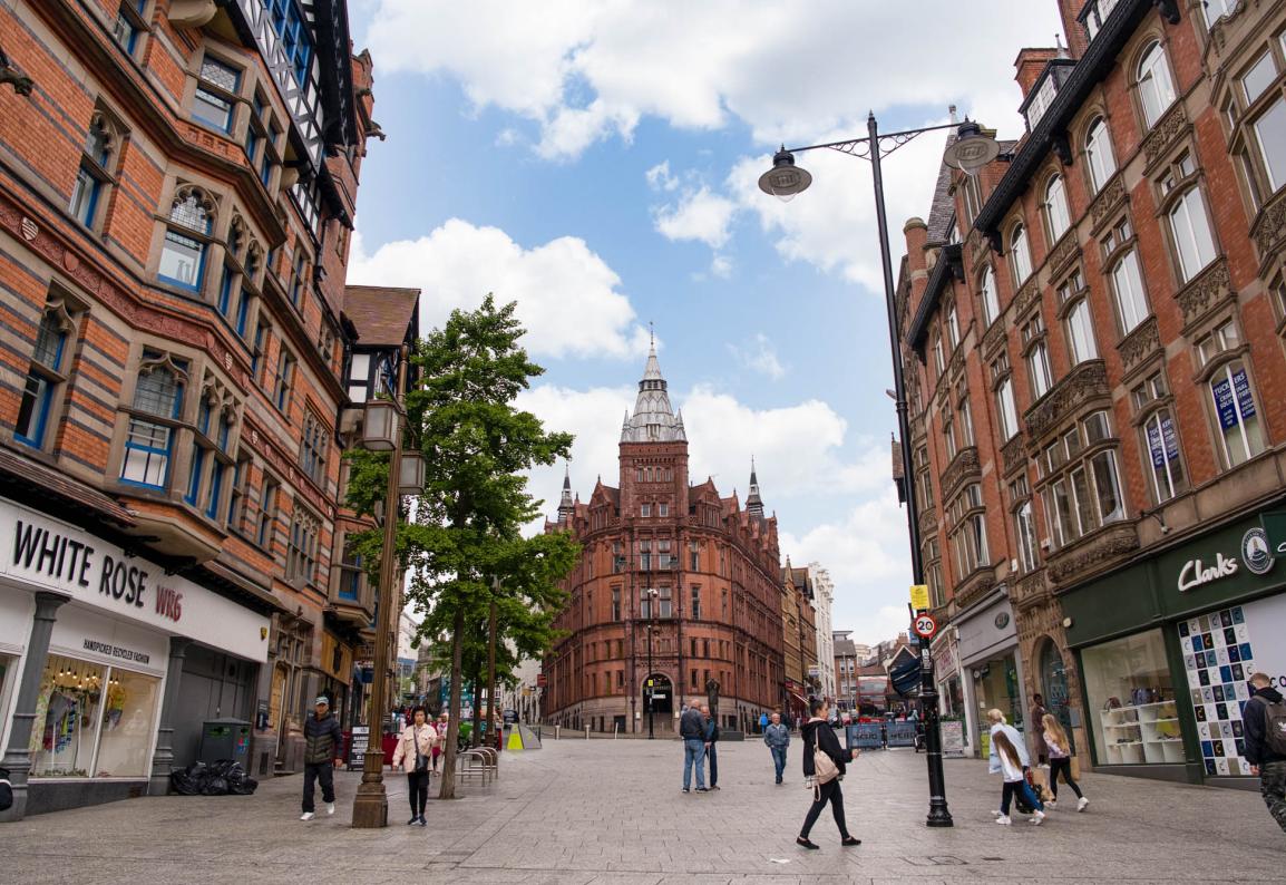 City centre of Nottingham