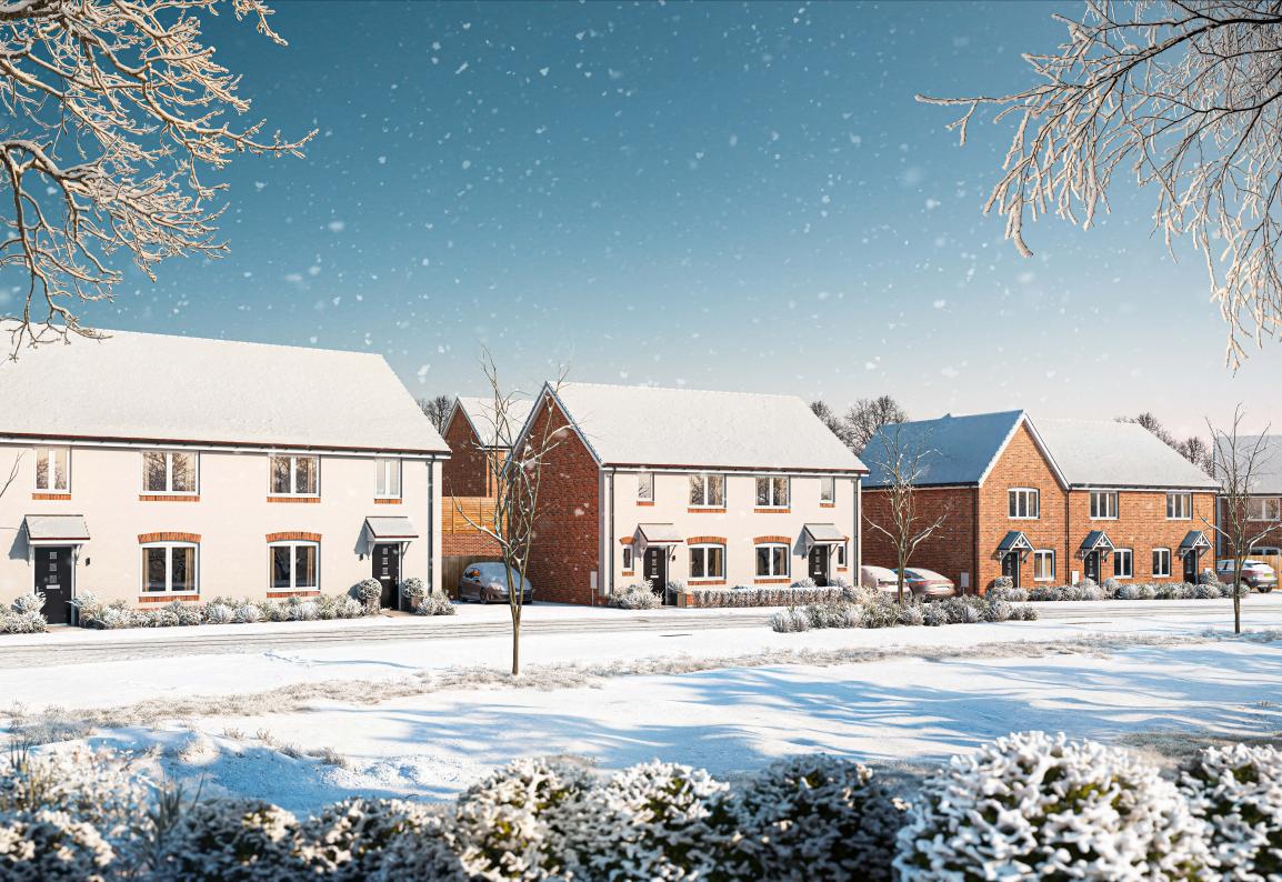 The Spires Winter Street Scene