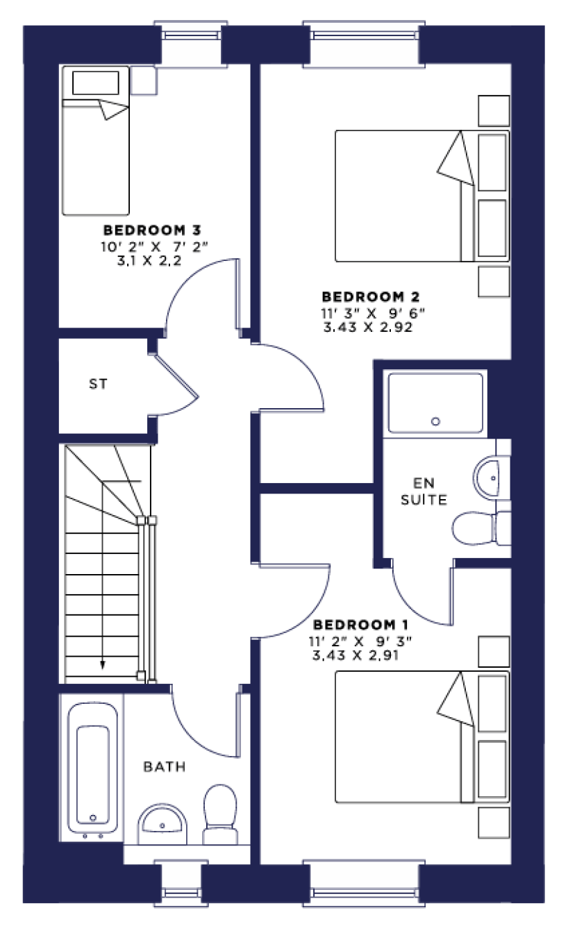 The Hawthorne V3 Floor Plan 1F