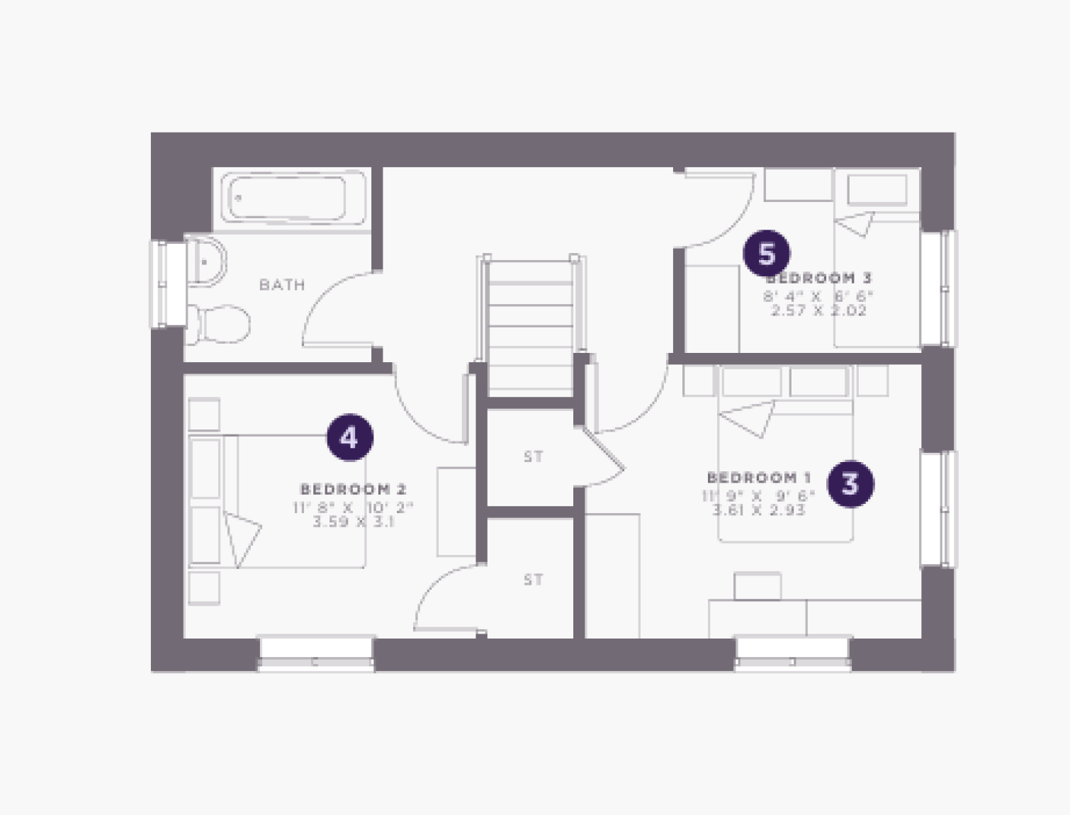 The Fulwood Semi-Detached First Floor Plan