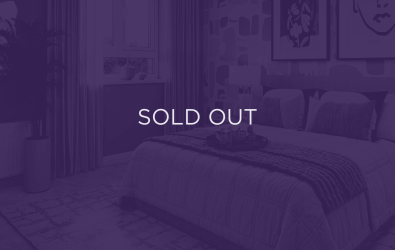 an image of a bedroom with a purple overlay and text that says sold out