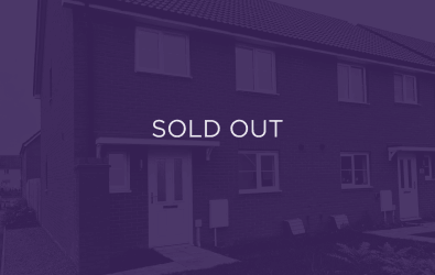 an image of a home in Green Oaks, purple overlay with text that says sold out