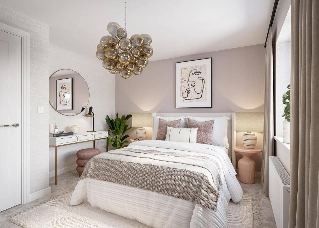 Master Bedroom Internal CGI for The Spires Show Home