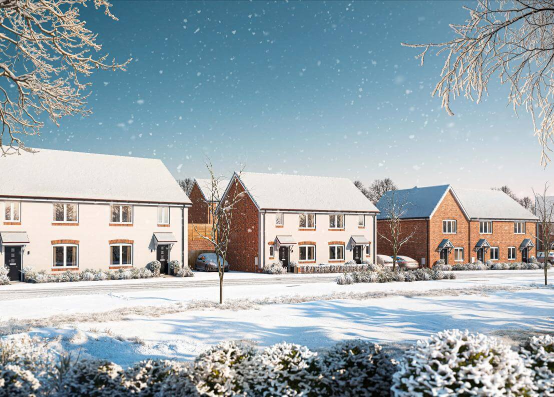 The Spires Winter Street Scene