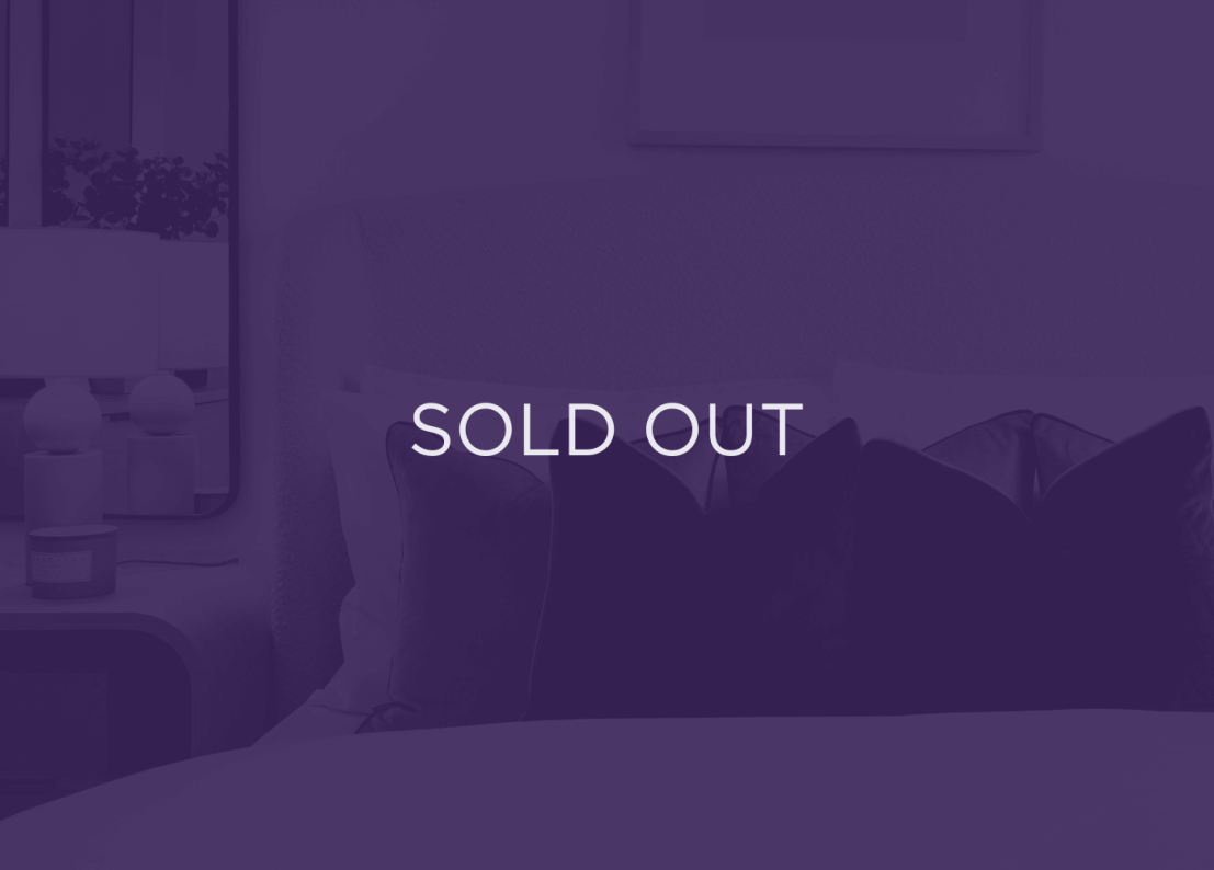 image of some cushions, with a purple overlay and text that says sold out
