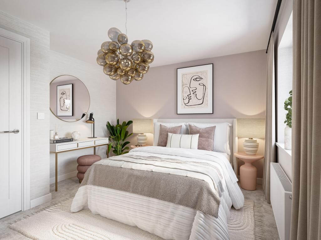 Master Bedroom Internal CGI for The Spires Show Home
