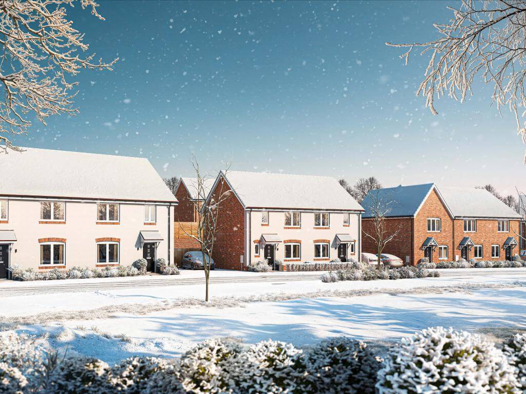 The Spires Winter Street Scene